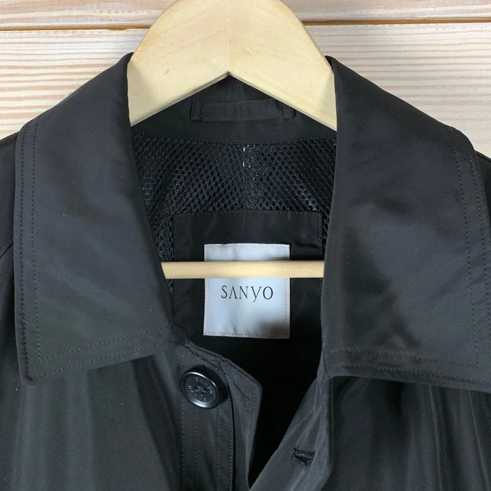 Sanyo Coat Women Large Black Car Coat Lightweight Utility Outerwear‎